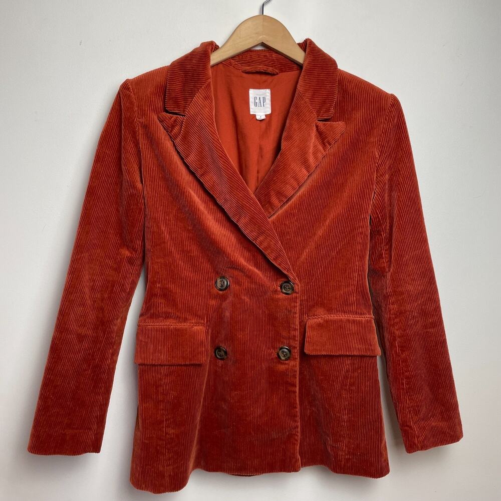 Gap Corduroy Blazer‎ Sz 0 Rust Heavy Academia Preppy Old Money Ivy League